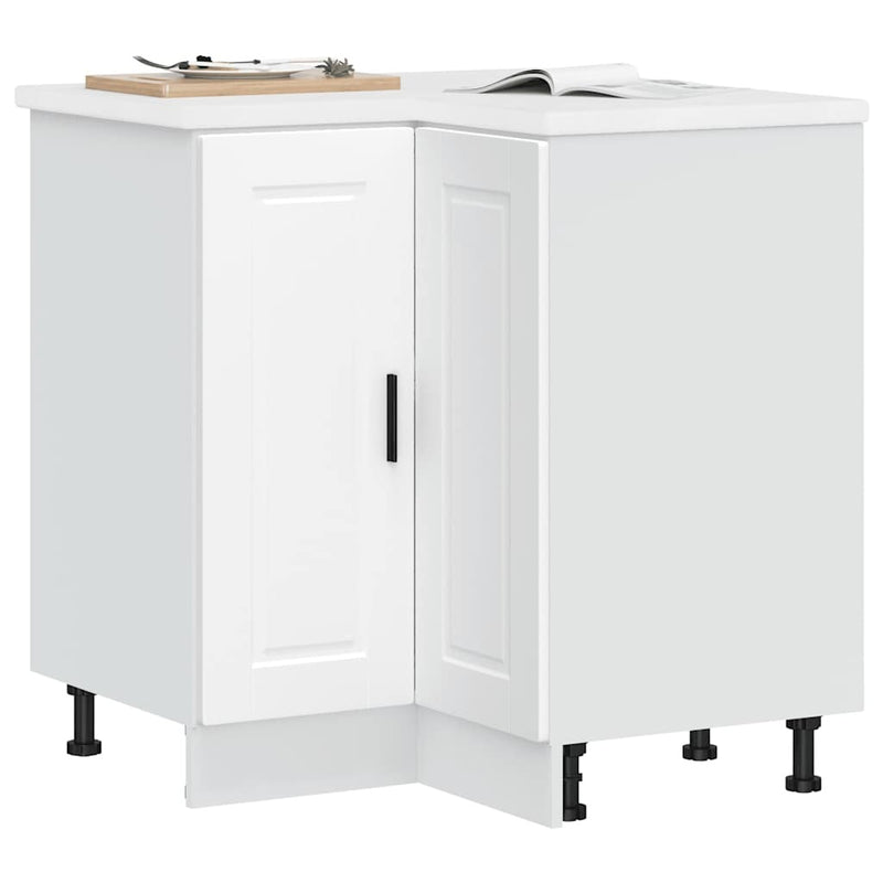 Kitchen Corner Base Cabinet Porto White Engineered Wood