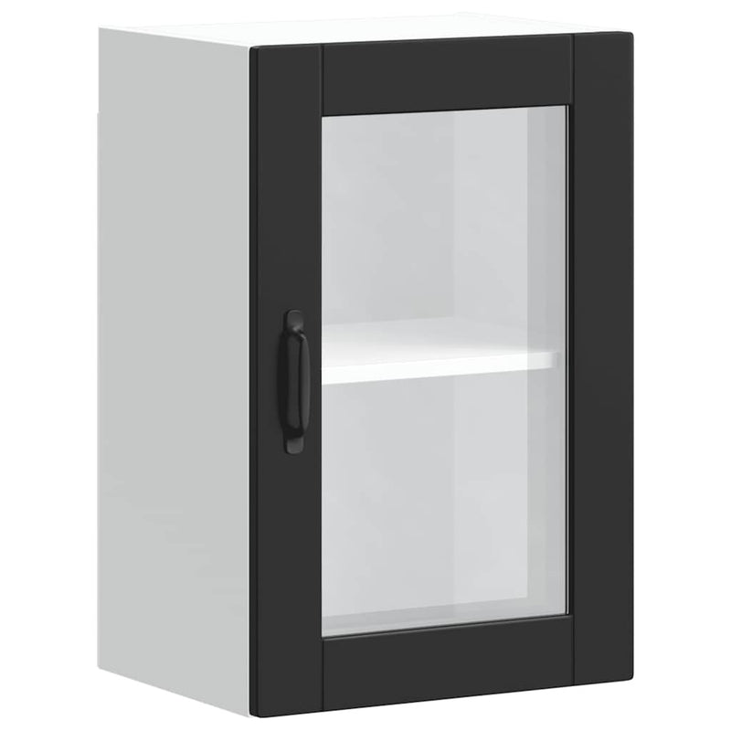 Kitchen Wall Cabinet with Glass Door?Porto Black