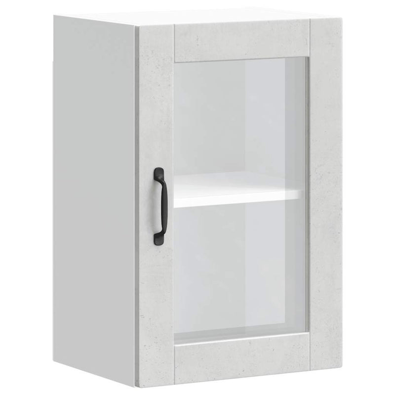 Kitchen Wall Cabinet with Glass Door?Porto Concrete Grey