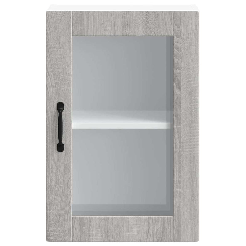 Kitchen Wall Cabinet with Glass Door?Porto Grey Sonoma