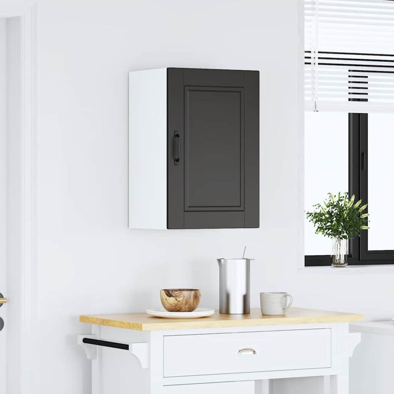 Kitchen Wall Cabinet?Porto Black Engineered Wood