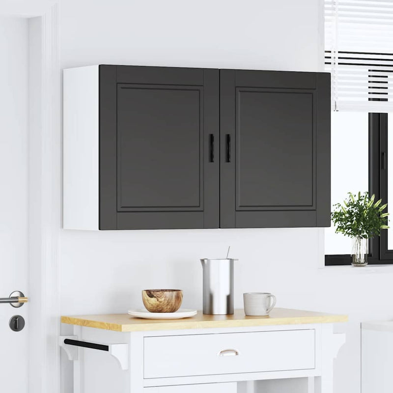 Kitchen Wall Cabinets 2 pcs?Porto Black Engineered Wood