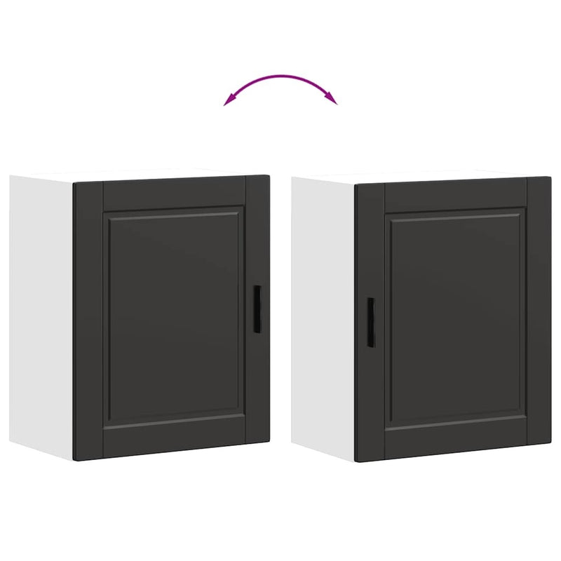 Kitchen Wall Cabinets 2 pcs?Porto Black Engineered Wood