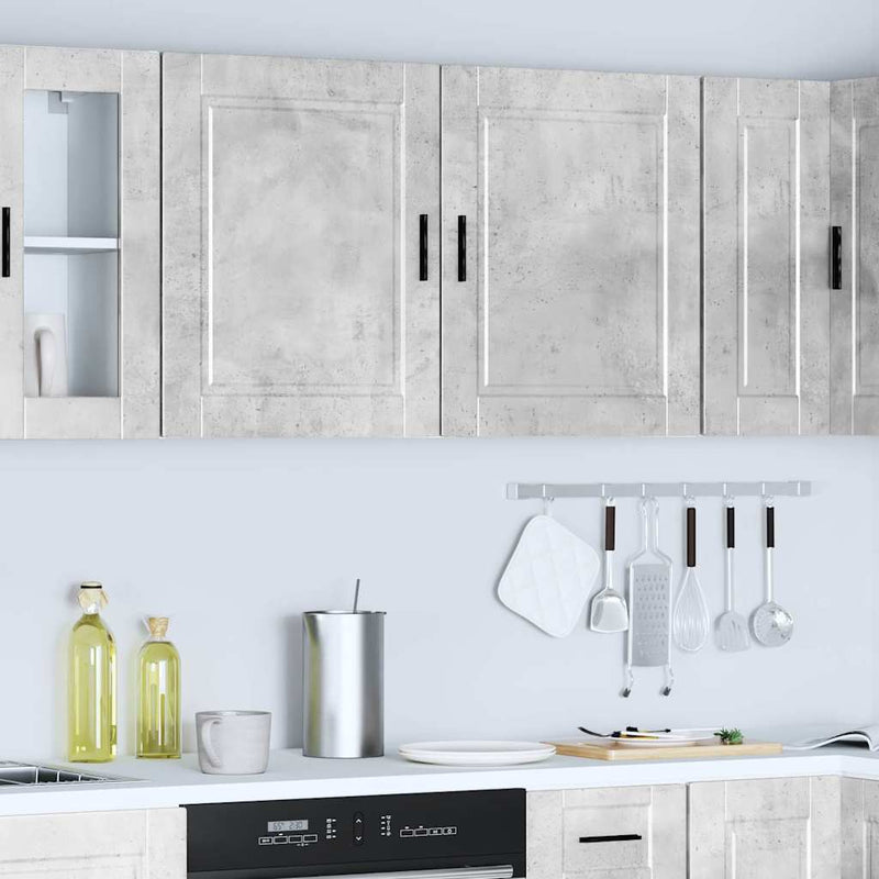 Kitchen Wall Cabinets 2 pcs?Porto Concrete Grey Engineered Wood