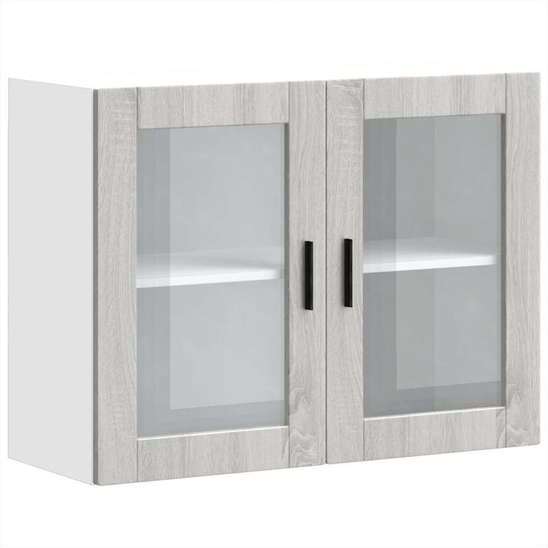 Kitchen Wall Cabinet with Glass Door Porto Grey Sonoma