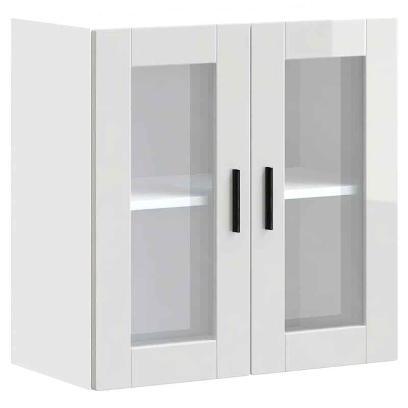 Kitchen Wall Cabinet with Glass Door Porto High Gloss White