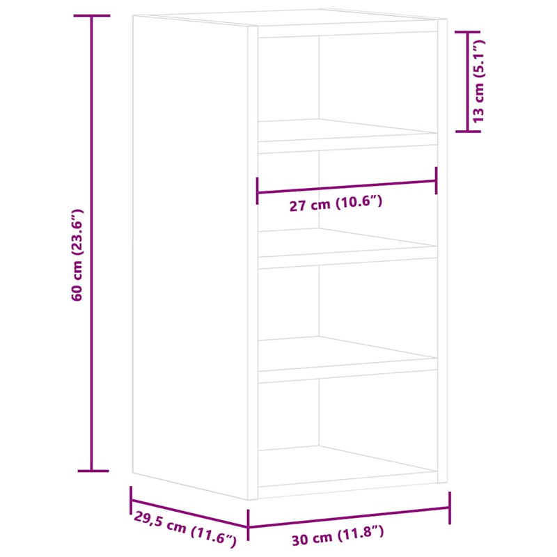 Hanging Cabinet Grey Sonoma 30x29.5x60 cm Engineered Wood