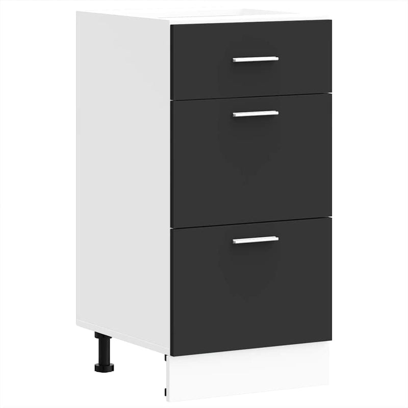 Bottom Cabinet Black 40x46x81.5 cm Engineered Wood