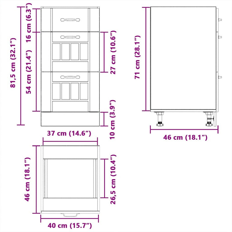 Kitchen Base Cabinet Lucca White Engineered Wood