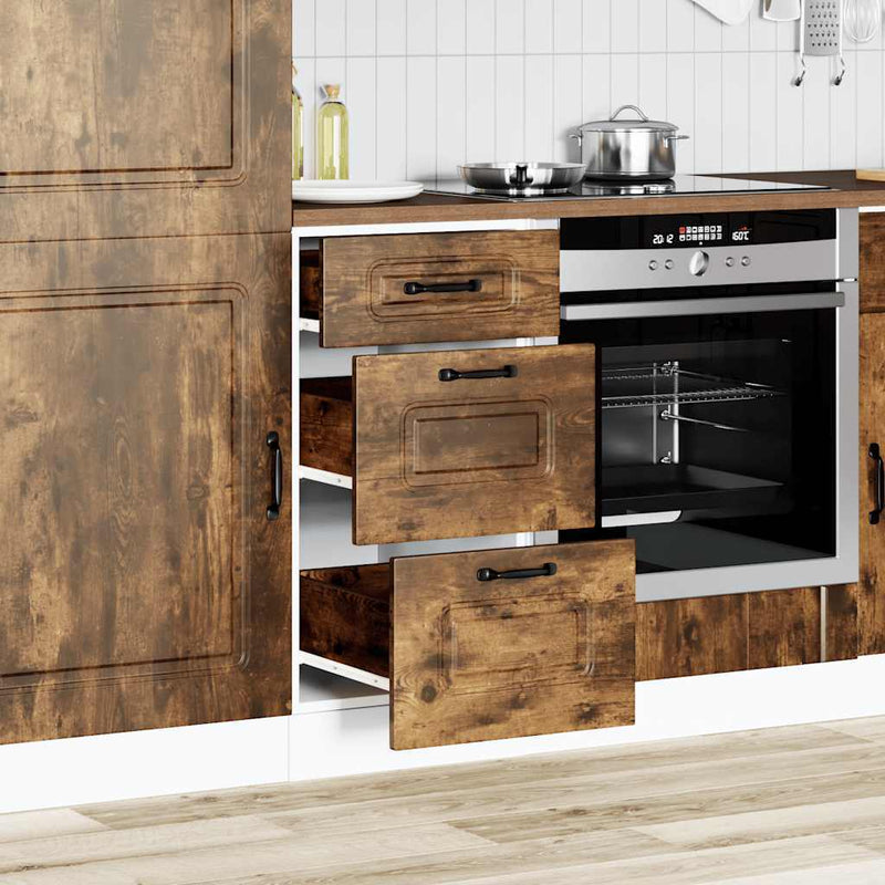 Kitchen Base Cabinet Kalmar Smoked Oak Engineered Wood