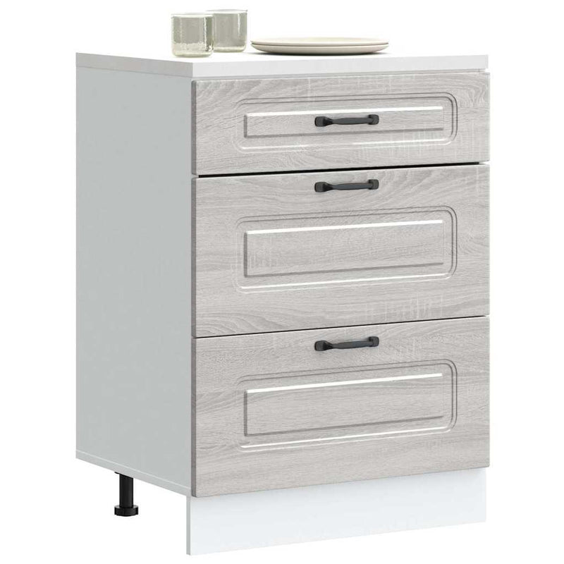 Kitchen Base Cabinet Kalmar Grey Sonoma Engineered Wood