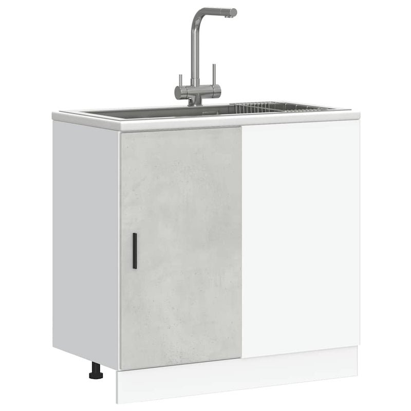 Sink Base Cabinet Concrete Grey Engineered Wood