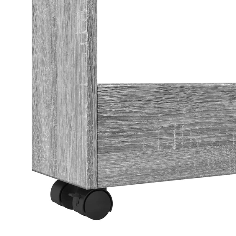 Narrow Storage Trolley 3 Tier Grey Sonoma Engineered Wood