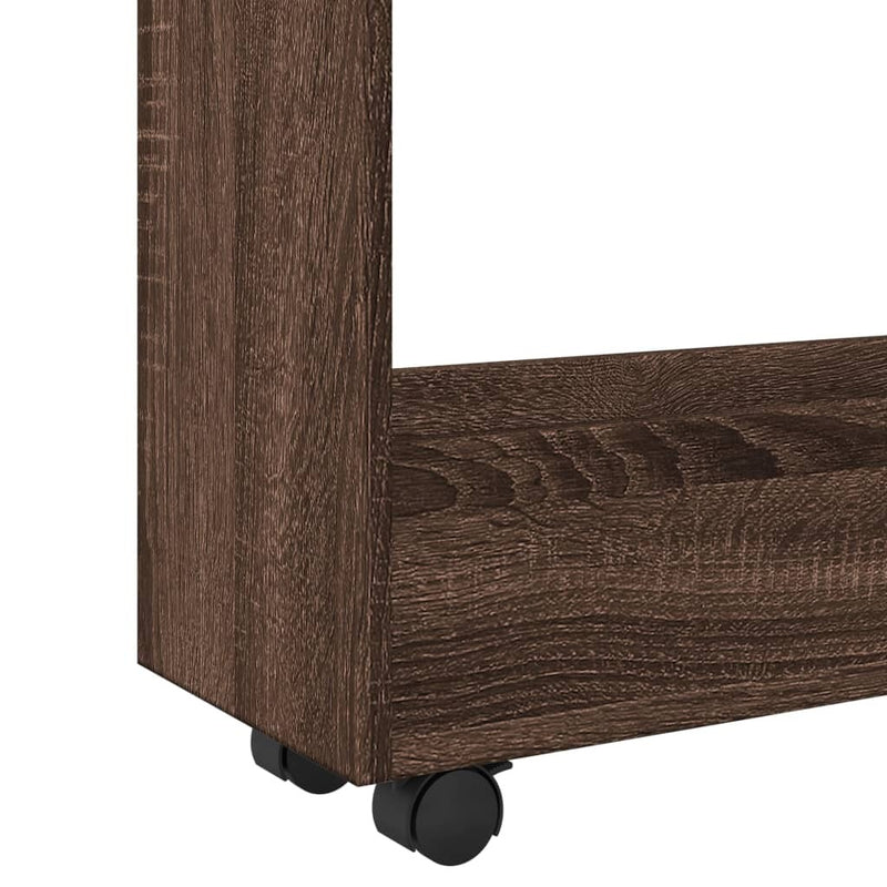 Narrow Storage Trolley 3 Tier Brown Oak Engineered Wood