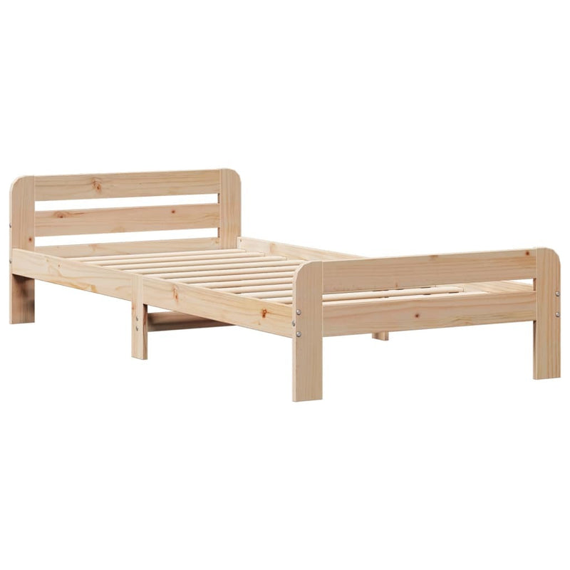 Bed Frame without Mattress 75x190 cm Small Single Solid Wood Pine