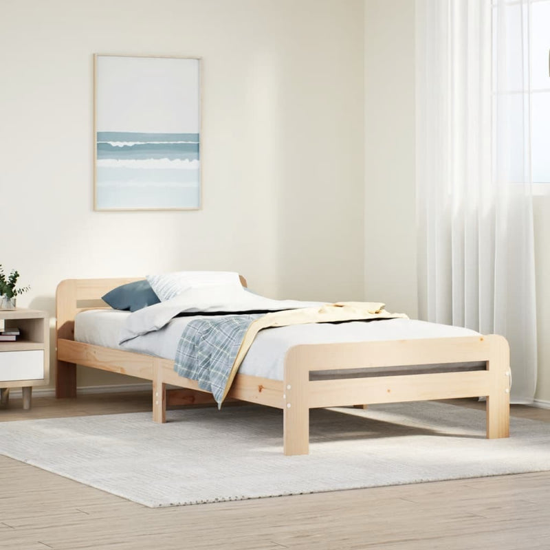 Bed Frame without Mattress 75x190 cm Small Single Solid Wood Pine