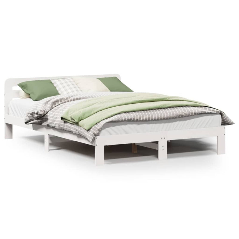 Bed Frame without Mattress White 120x190 cm Small Double Solid Wood Pine