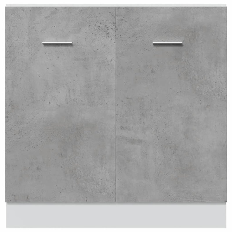 Sink Bottom Cabinet Concrete Grey 80x46x81.5 cm Engineered Wood