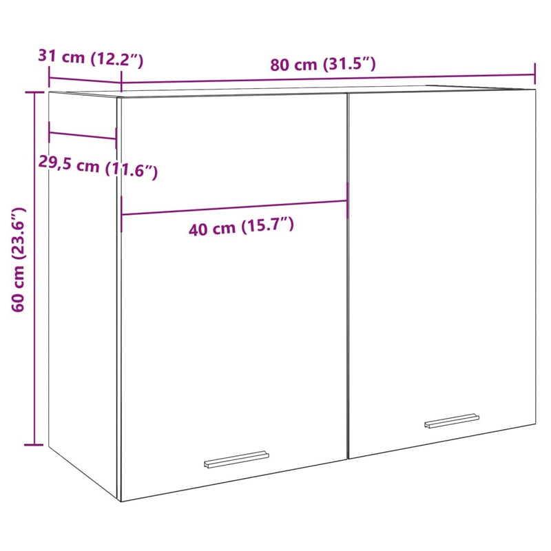 Hanging Cabinet Artisan Oak 80x31x60 cm Engineered Wood