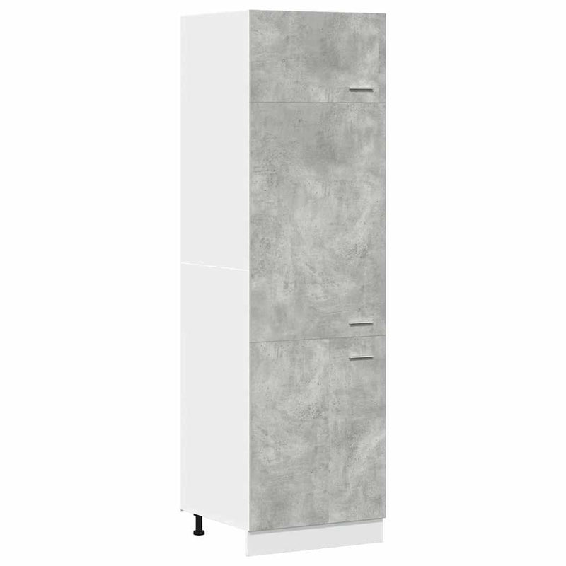 Refrigerator Cabinet Concrete Grey 60x57x207 cm Engineered Wood