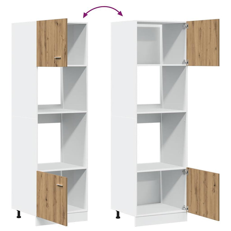 Microwave Cabinet Artisian Oak 60x57x207 cm Engineered Wood