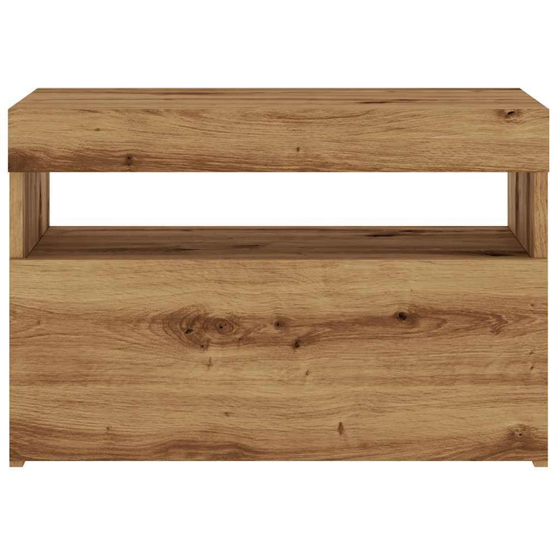 TV Cabinet with LED Lights Artisan Oak 60x35x40 cm Engineered Wood