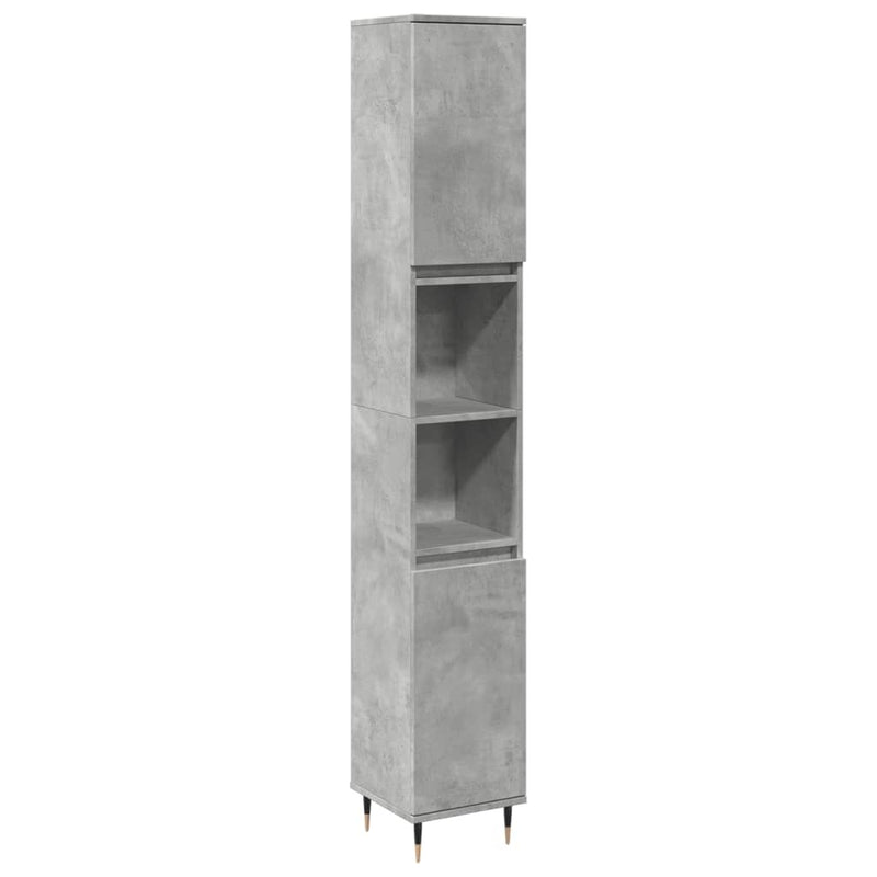 Bathroom Cabinet Concrete Grey 30x30x190 cm Engineered Wood