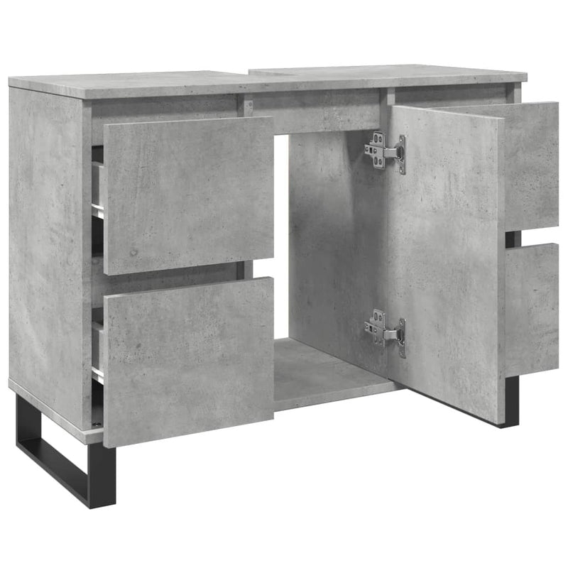 Bathroom Sink Cabinet Concrete Grey 80x33x60 cm Engineered Wood