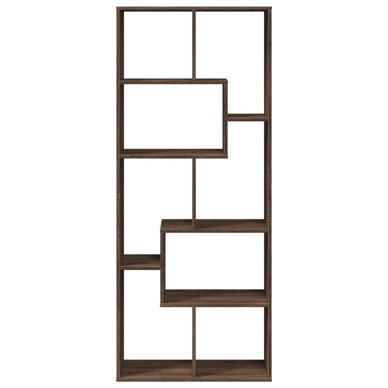 Room Divider Bookcase Brown Oak 67x25x161.5 cm Engineered Wood