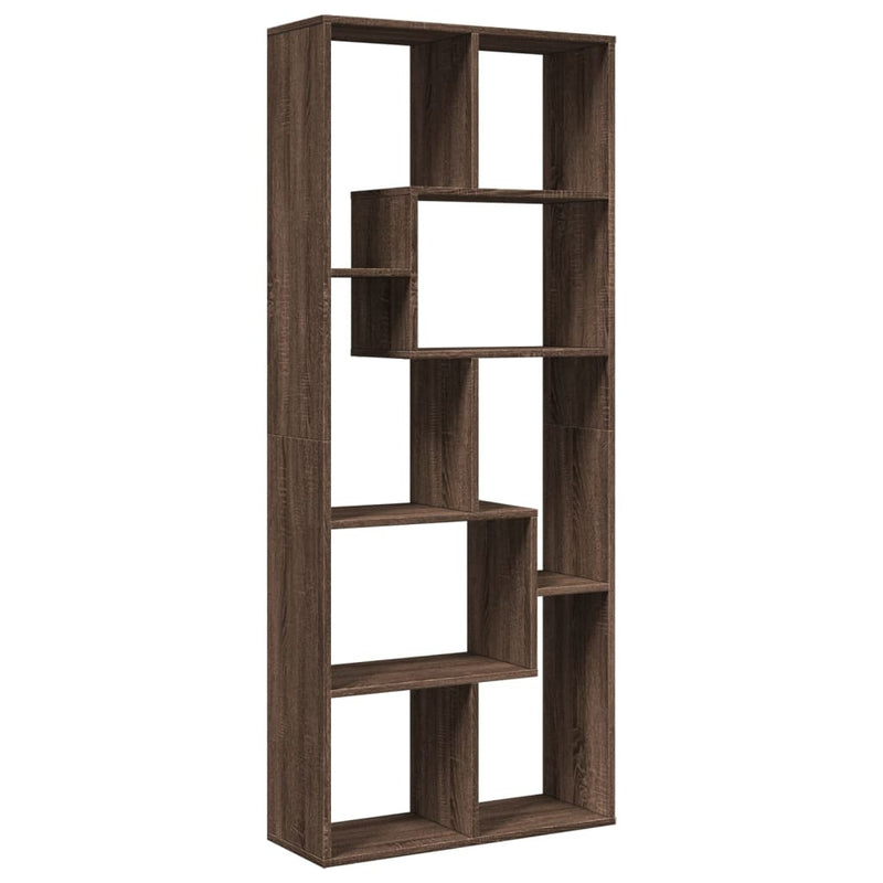 Room Divider Bookcase Brown Oak 67x25x161.5 cm Engineered Wood