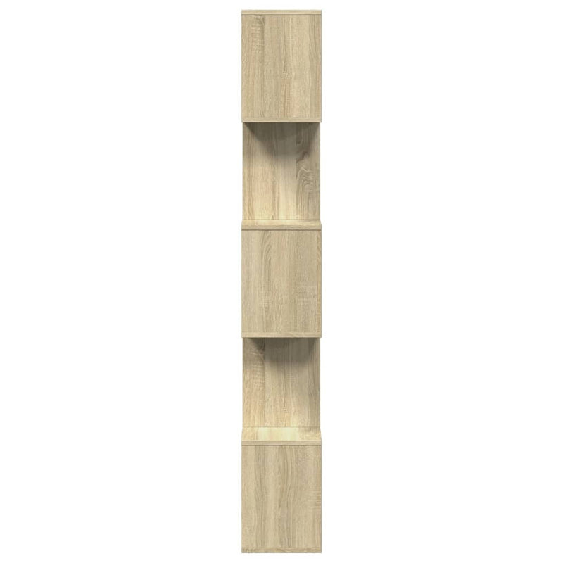 Room Divider Bookcase 5-Tier Sonoma Oak 70x24x161 cm Engineered Wood