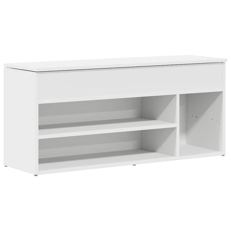 Shoe Bench White 102x30.5x45 cm Engineered Wood