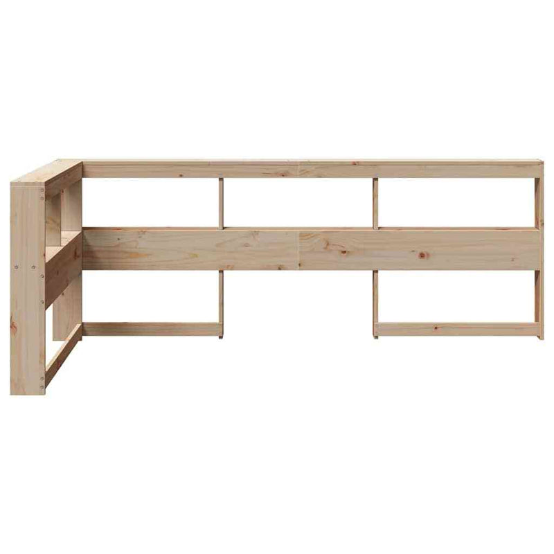 Bookcase Headboard L-Shaped 100 cm Solid Wood Pine