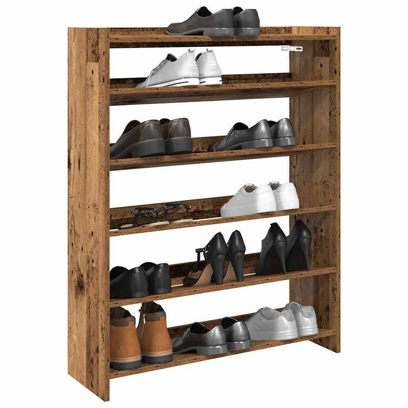 Shoe Rack Old Wood 80x25x100 cm Engineered Wood