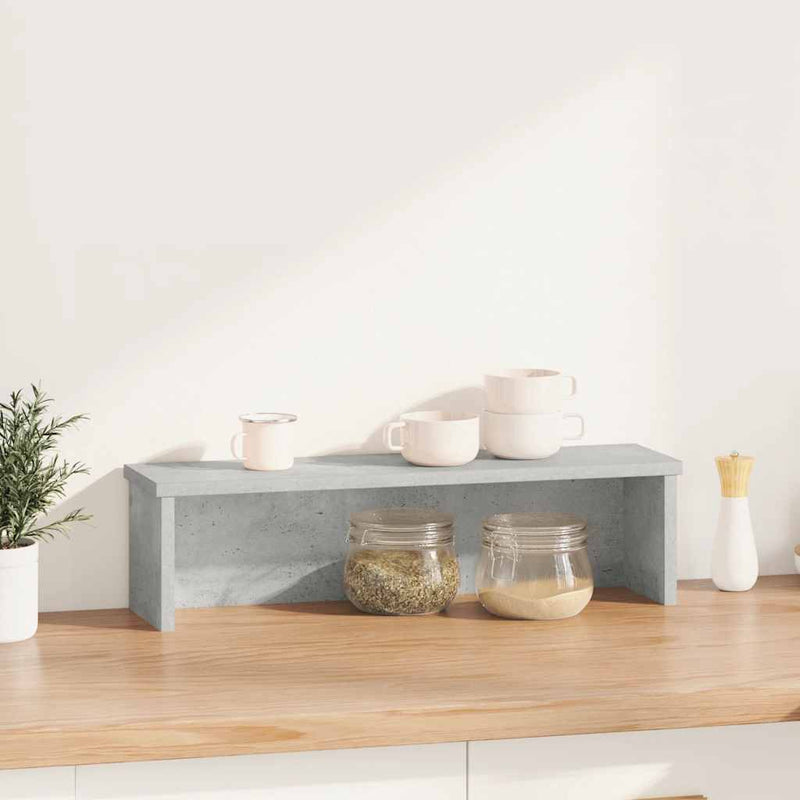 Kitchen Rack Stackable Concrete Grey 50x15x16 cm Engineered Wood