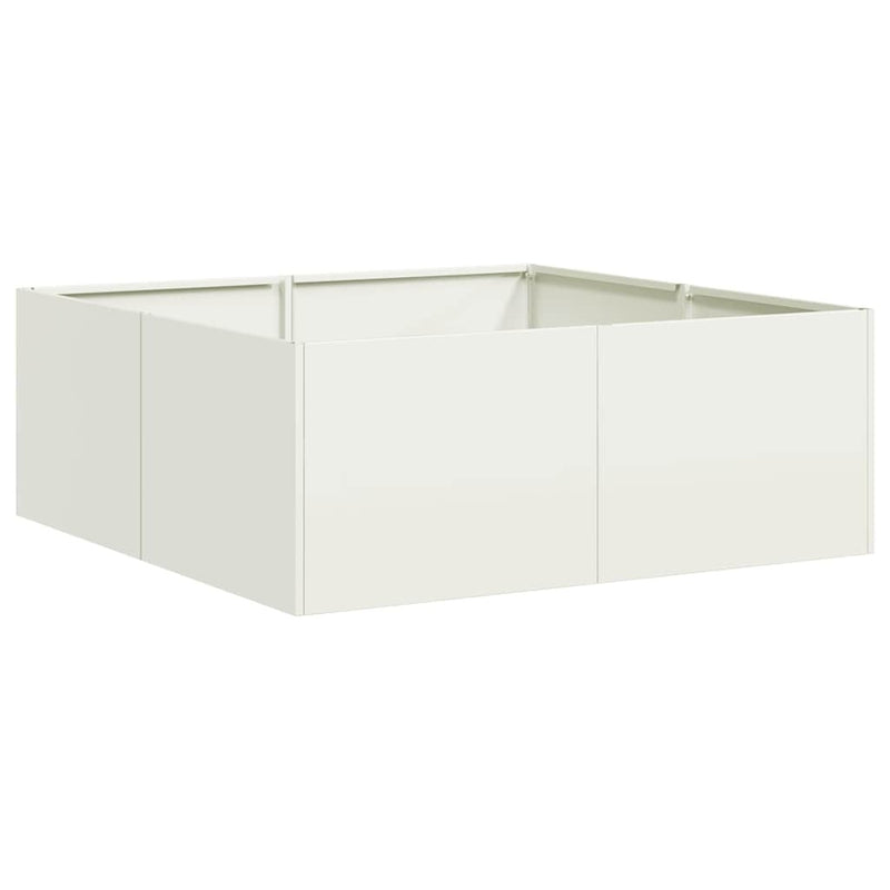 Planter White 80x80x30 cm Steel