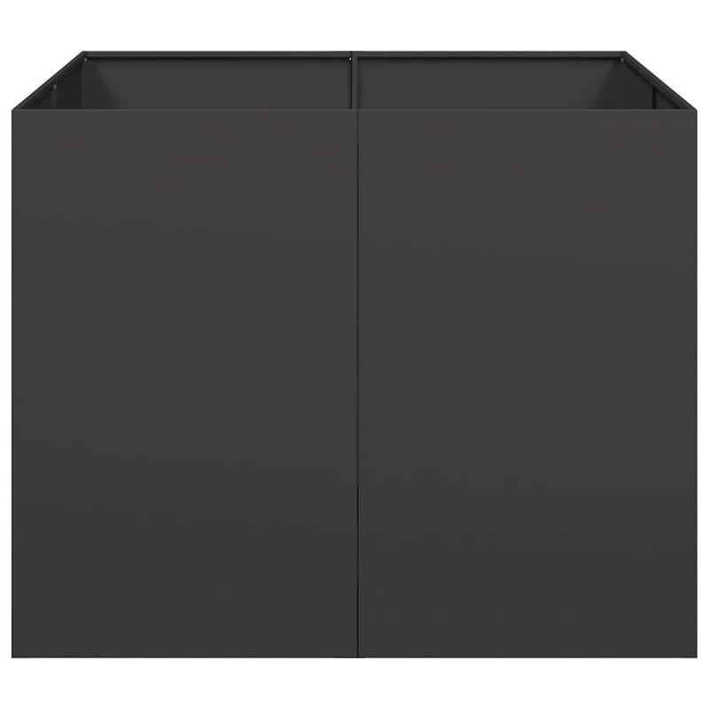 Planter Black 100x100x80 cm Steel