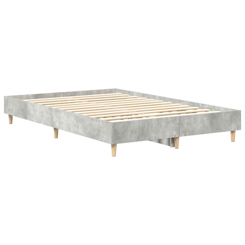 Bed Frame No Mattress Concrete Grey 135x190 cm Double Engineered Wood