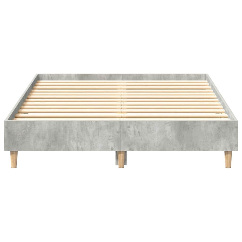 Bed Frame No Mattress Concrete Grey 135x190 cm Double Engineered Wood