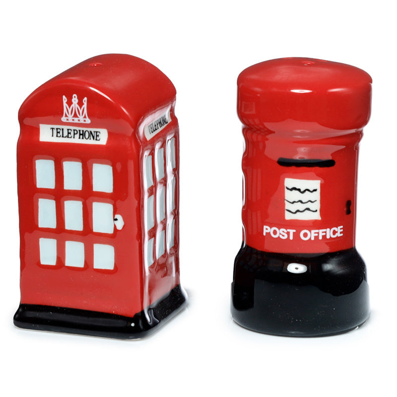 Ceramic Salt  and  Pepper Set - London Icons Telephone Box  and  Post Box