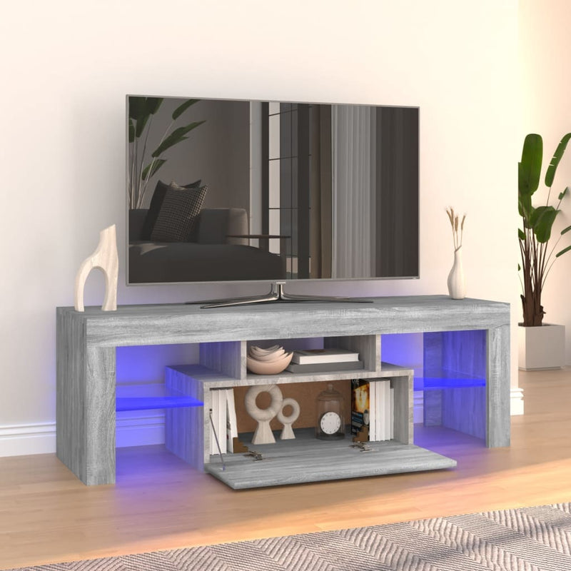 TV Cabinet with LED Lights Grey Sonoma 120x35x40 cm