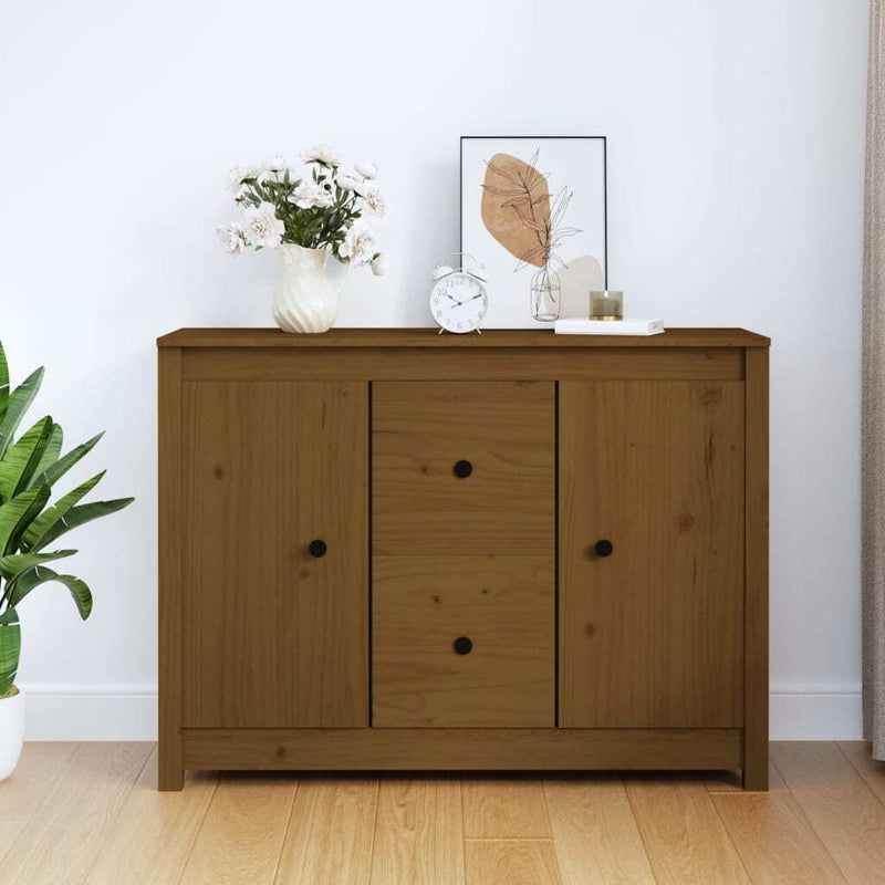 Sideboard Honey Brown 100x35x74 cm Solid Wood Pine