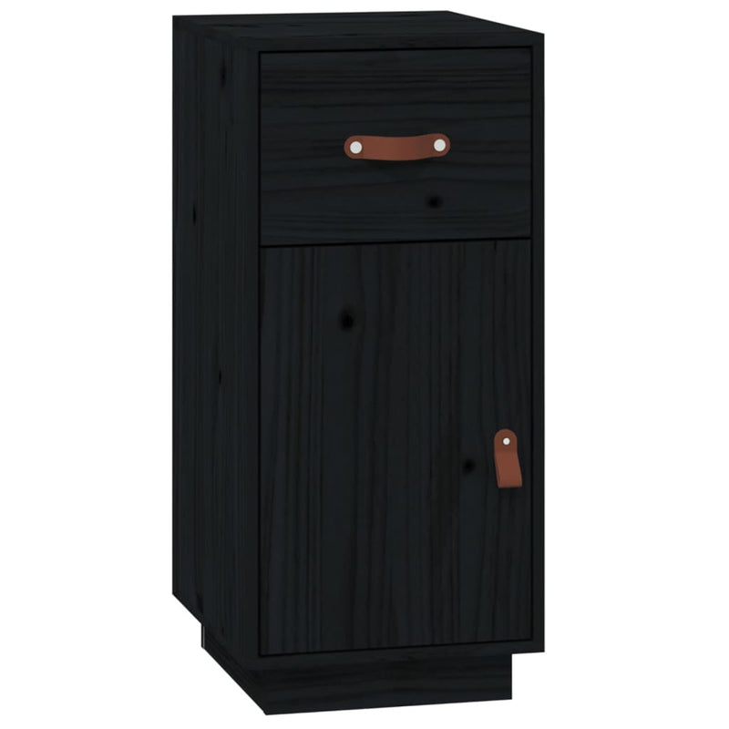 Sideboard Black 34x40x75 cm Solid Wood Pine