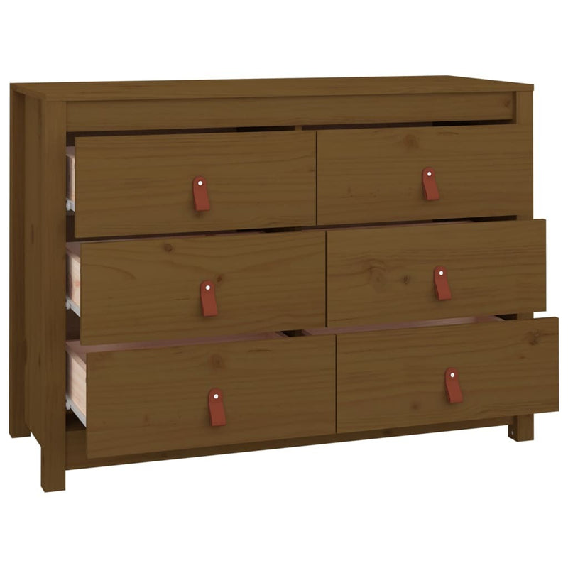 Side Cabinet Honey Brown 100x40x72 cm Solid Wood Pine