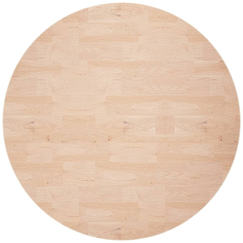 Round Table Top 80x4 cm Untreated Solid Wood Oak