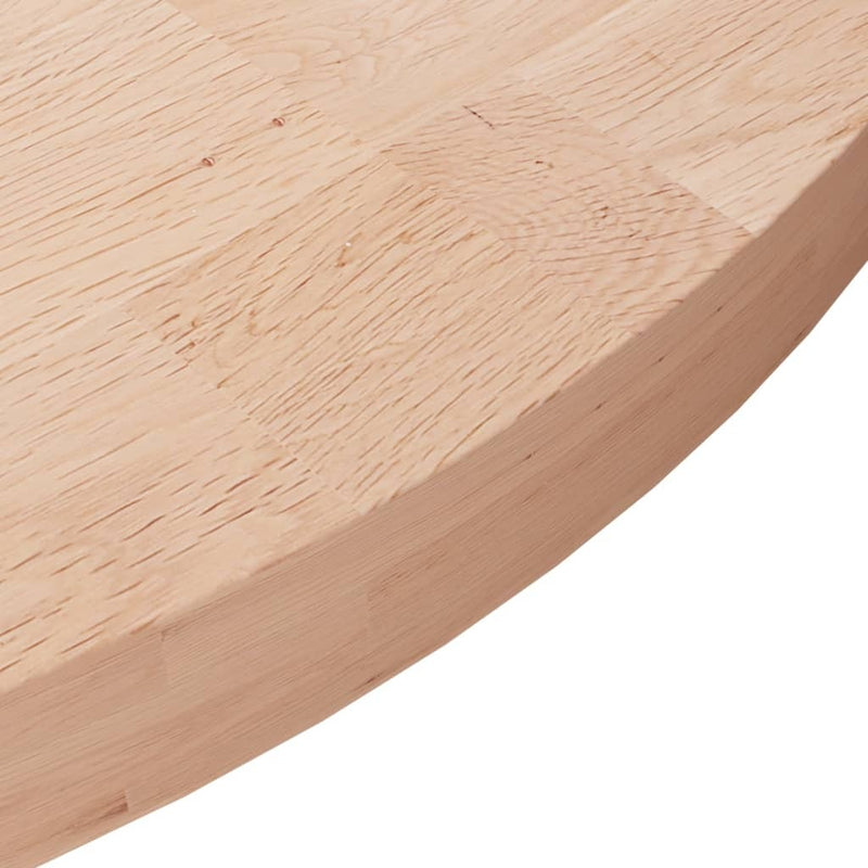 Round Table Top 80x4 cm Untreated Solid Wood Oak