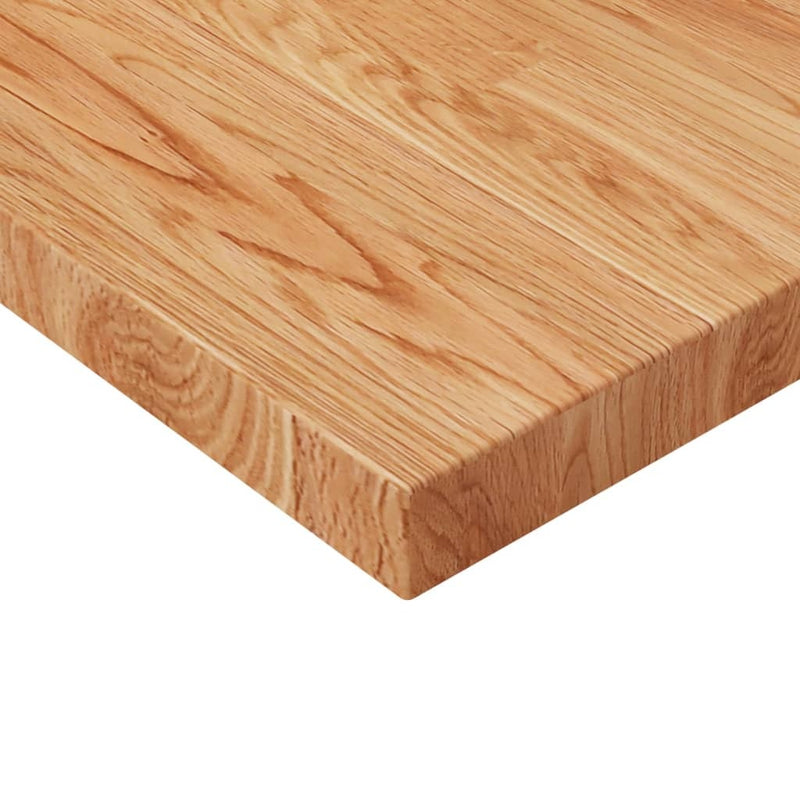 Square Table Top Light Brown 80x80x4cm Treated Solid Wood Oak