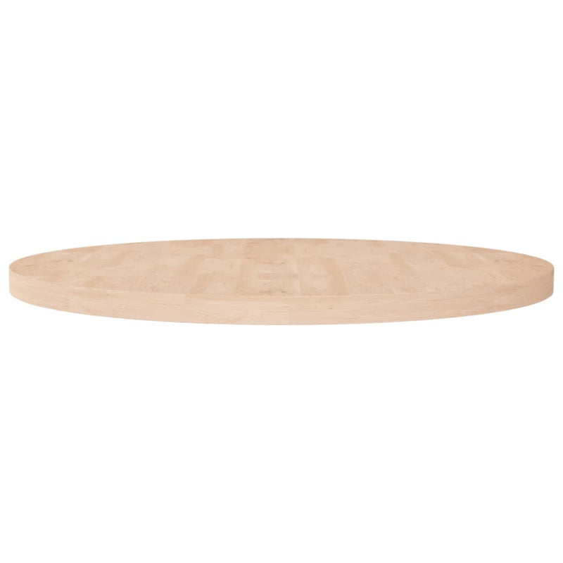 Round Table Top 90x4 cm Untreated Solid Wood Oak