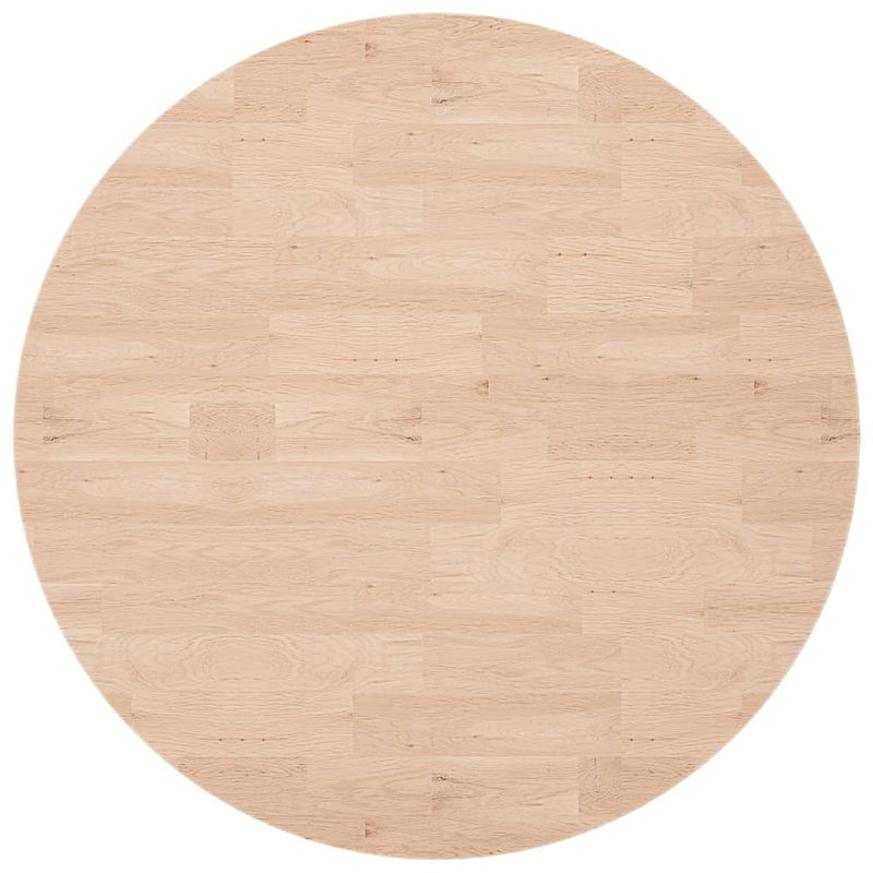 Round Table Top 90x4 cm Untreated Solid Wood Oak