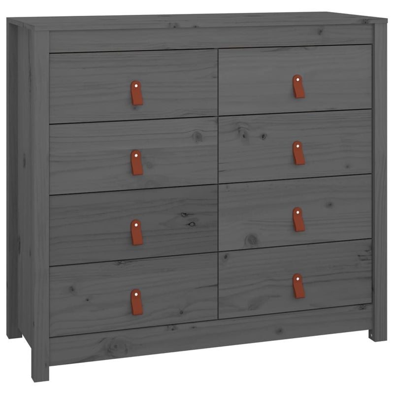 Side Cabinet Grey 100x40x90 cm Solid Wood Pine